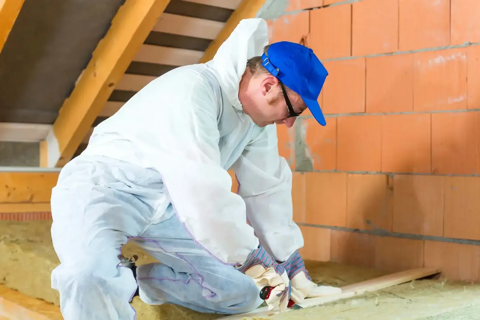 Installer fitting loft and cavity wall insulation